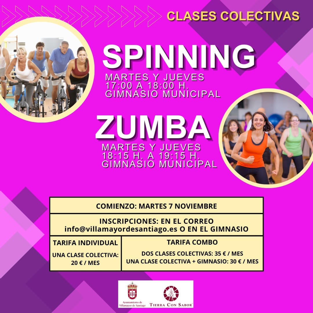 En este momento estás viendo Clases colectivas de Zumba y Spinning