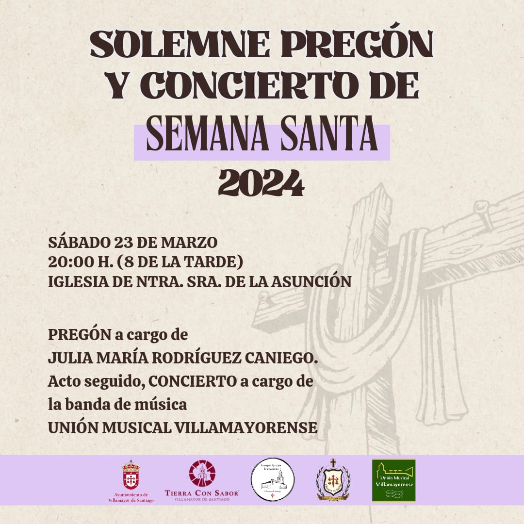 Lee más sobre el artículo Pregón y concierto Semana Santa 2024