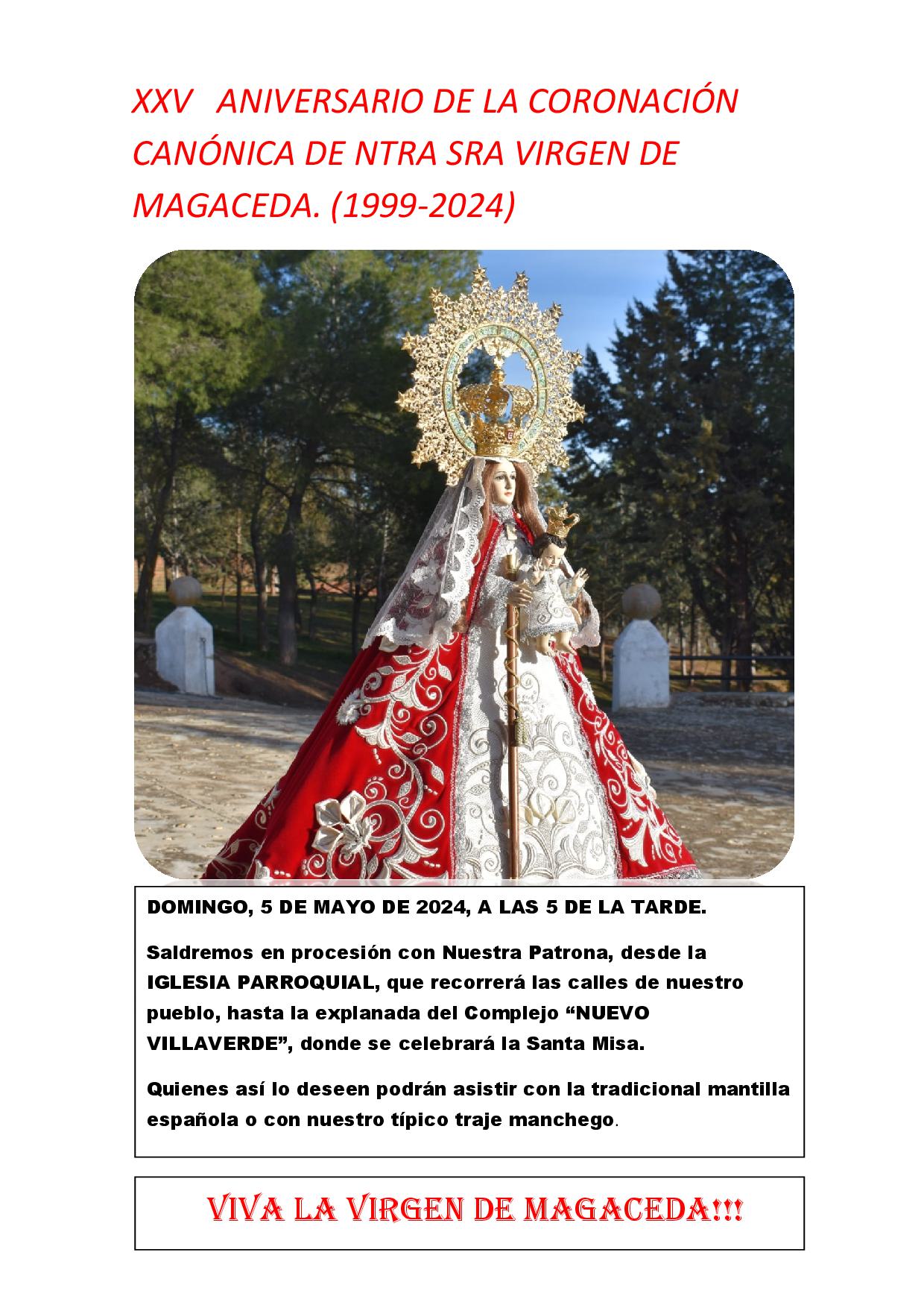 En este momento estás viendo XXV Aniversario de la Coronación Canónica de Ntra. Sra. Virgen de Magaceda