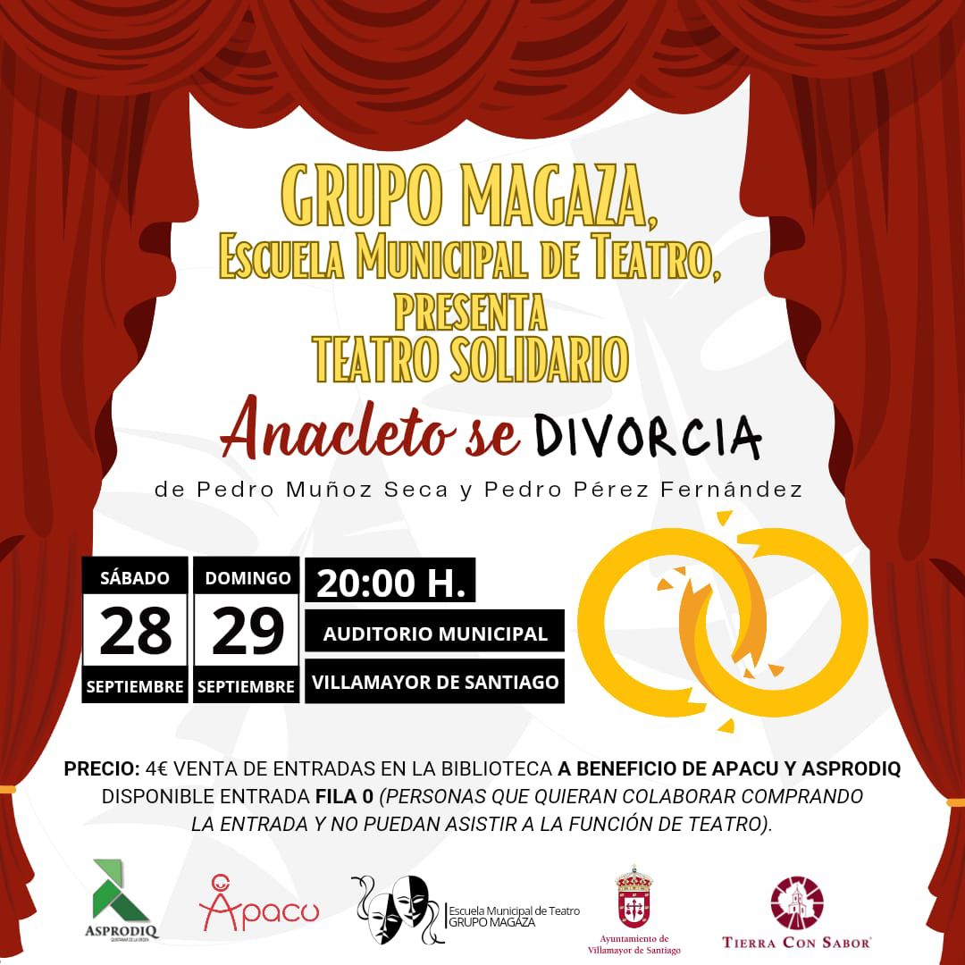 Lee más sobre el artículo Grupo MAGAZA: Teatro Solidario «Anacleto se DIVORCIA»