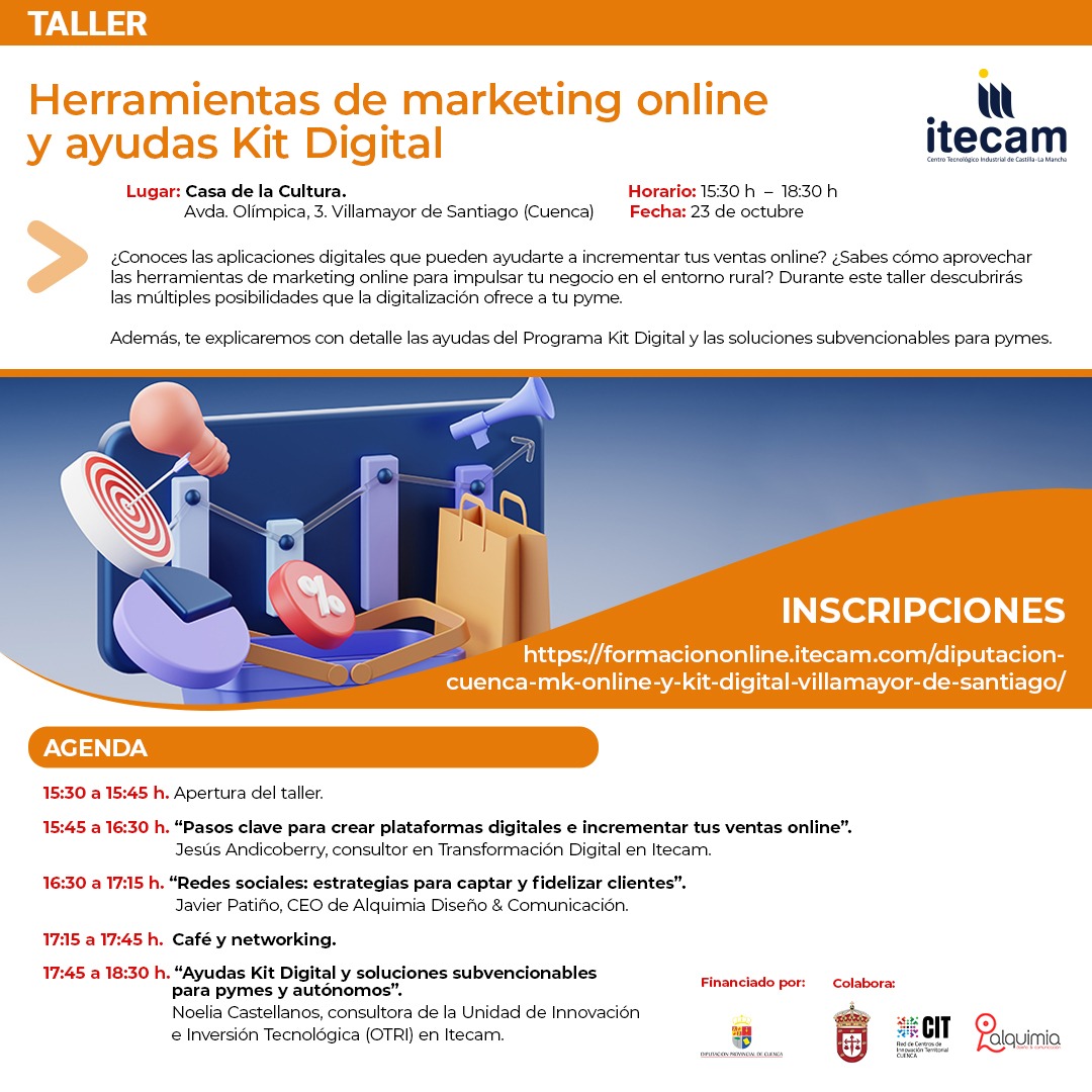 Lee más sobre el artículo Taller Herramientas de marketing online y ayudas Kit Digital