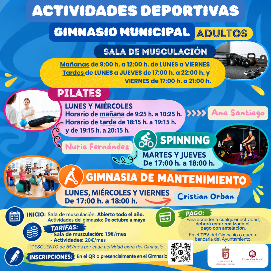 En este momento estás viendo Actividades deportivas Gimnasio Municipal Adultos 26-27